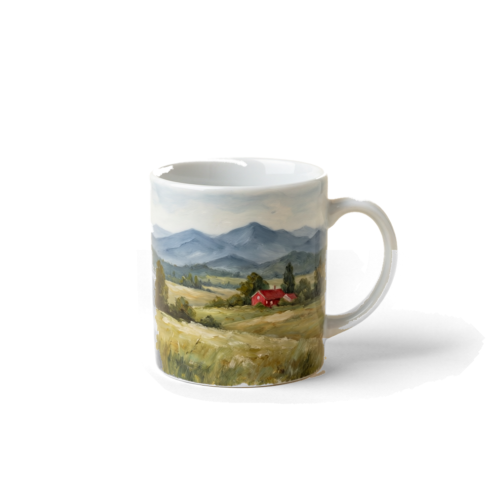Distant Hills Mug — Edition 01, high-fired porcelain