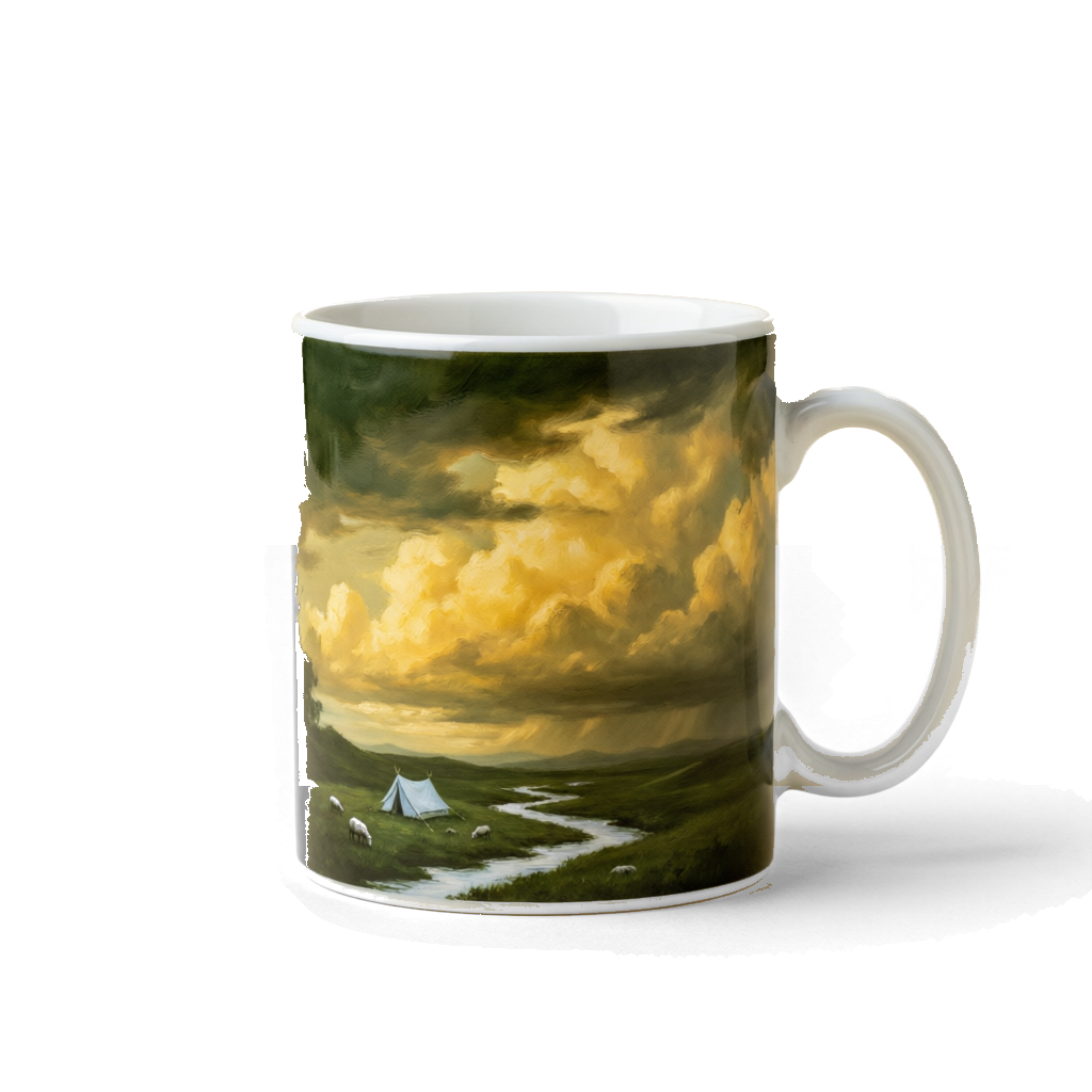 Skylight Meadow Mug — Edition 01, high-fired porcelain