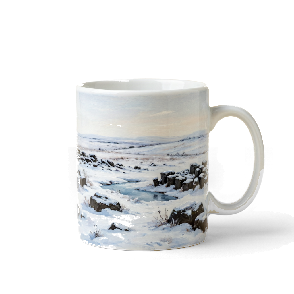 Soliloquy in the Snowfield Mug — Edition 01, high-fired porcelain